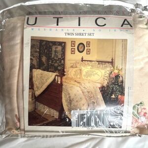 New Vintage Utica 100 Cotton Flannel Flair Pink Twin Sheet Set Floral No Iron
